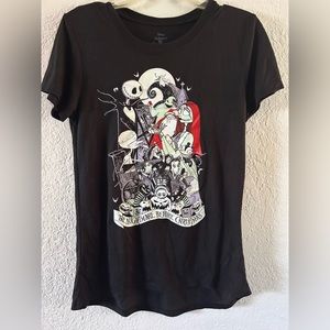 Disney's Tim Burton's The Nightmare Before Christmas T Shirt Black Size Medium